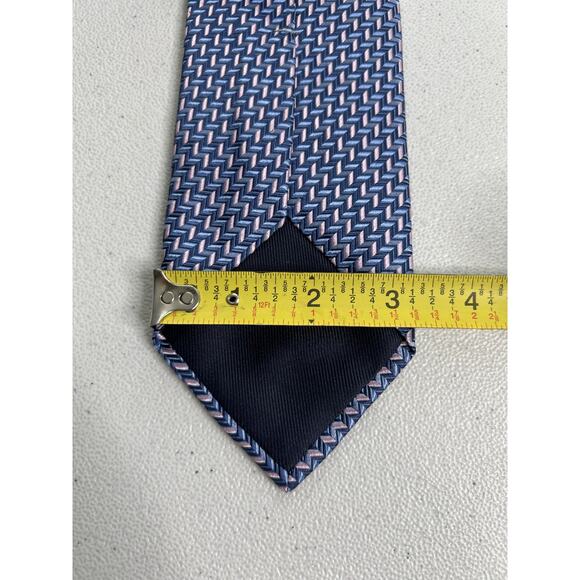 Altea Milano Blue, Pink Herringbone Pattern Tie NWOT - Picture 6 of 6